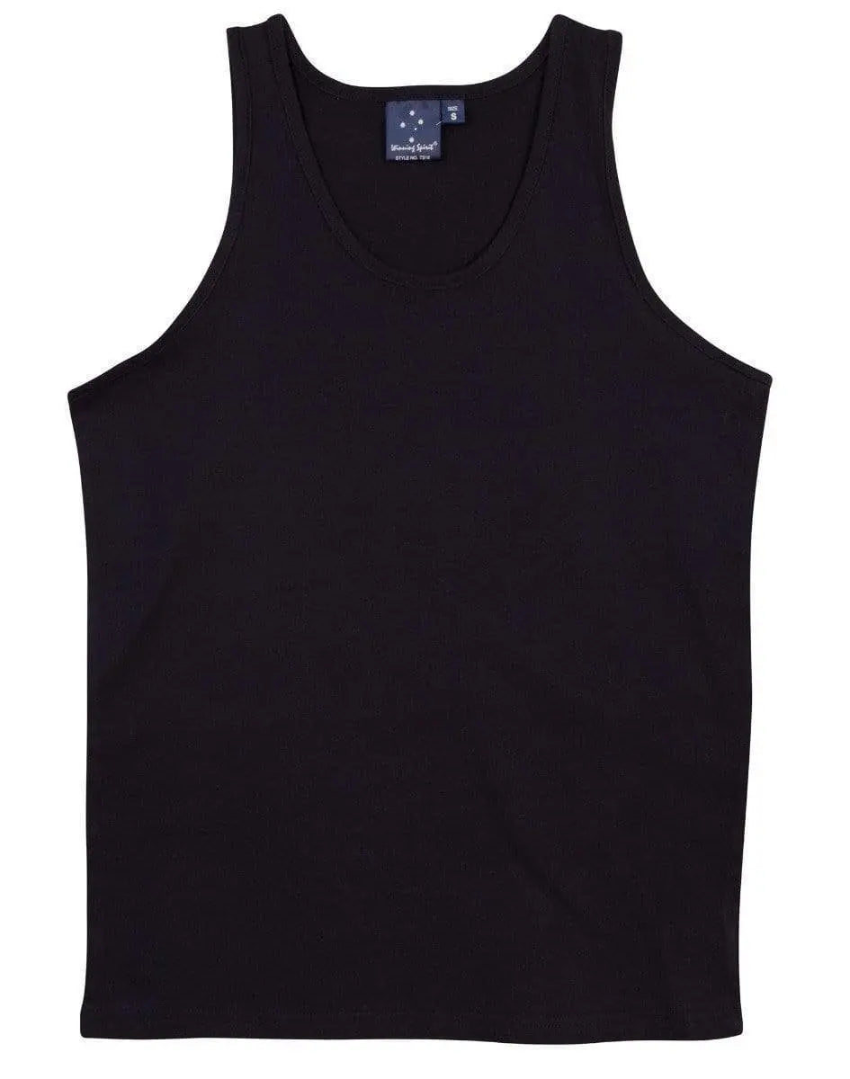 Winning Spirit Men's Trainer's Cotton Singlet Ts18 Casual Wear Winning Spirit Navy S